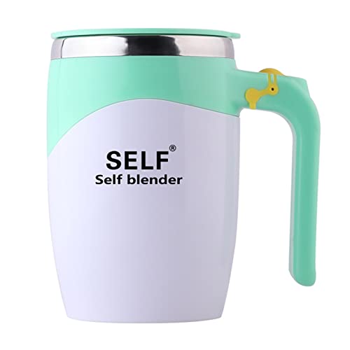 Maizoon Taza Agitadora Automática USB Recargable Versión Impulsor Taza de Acero Inoxidable 304 Sin Necesidad de Enchufar Fácil de Llevar Casa Oficina Viaje 400ml/14oz Verde