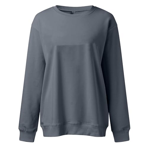 Image of Women Crew Neck Sweatshirts Fall Casual Oversized Sweat Shirts Long Sleeve Cute Preppy Sweatshirt Comfort Pullover