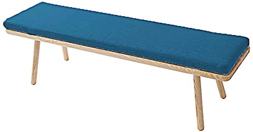 Cojín para banco de cocina, jardín, 5 cm de grosor, para muebles de interior y exterior, de 2 a 3 plazas de ratán, cojín de asiento para silla, azul oscuro, 120x40x5cm