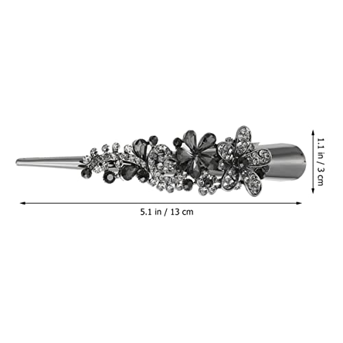 Pinzas de metal Rhinestone Kichvoe con diseño vintage de cocodrilo 4