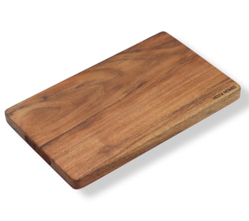 Vesta Homes Single Block Large Wooden Chopping/Cutting Board for Kitchen Vegetables, Fruits & Cheese Natural Acacia Wood Natural Color, 38 x 23 x 2.5 cm Handcrafted in India