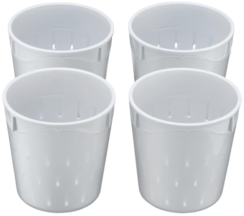 Lagrange 440004 Lot de 4 Faisselles pour Fromagère 0.25 L, Blanc