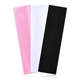 Mabor 3PCS Headbands for Women Non Slip Elastic Sweat Hairbands Sports Aesthetic Hair Bands Soft Cloth Fabric Stretchy Headband for Workout Yoga Running(Black, Pink, White)