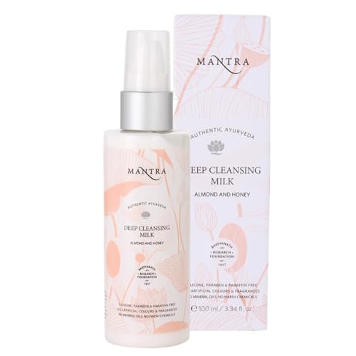 Image of Mantra Herbal Deep Cleansing Milk Almond And Honey - 50 ml | Removes Waterproof Makeup, Removes Dust, Oil and Grime