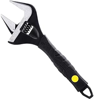 Sharp-tec Adjustable Wrench, Deep Jaw Wide Opening, Heat-Treated Chrome Vanadium Steel Black Oxide Finish, Heavy-Duty Plumbing Spanner Set, 10 inches/250mm
