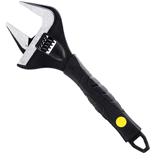 Zeguard 10 inch Adjustable Spanner, 50mm Wide Jaw Opening Adjustable Wrench, 250mm Plumbing Tools Set for Plumbers