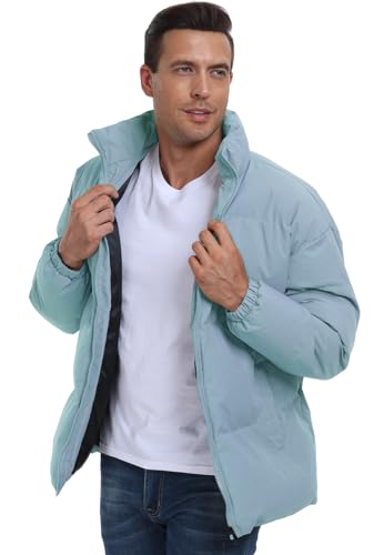 PEGENO Mens Winter Padded Jackets Full Zipper Windproof Jacket Coat2