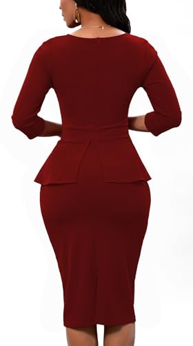 Bestgirl Women'S Bodycon Pencil Dress Teacher Office Church Modest Business Wear To Work Bodycon Sheath Suiting Dresses thumb #1