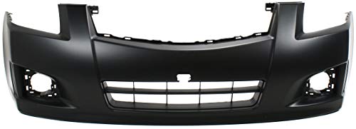 Evan Fischer Front Bumper Cover Compatible with 2007-2012 Nissan Sentra Primed with Fog Light Holes SR/SE-R Models