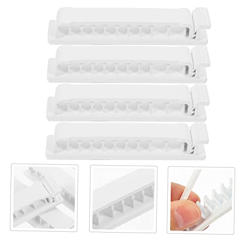 MERRYHAPY 4 piezas Clips de Gestión de Cables USB Organizador de Cables para Escritorio Fácil de Usar Soporte de Cables Ordena Cables en Casa Oficina y Estudio Blanco miniatura 4