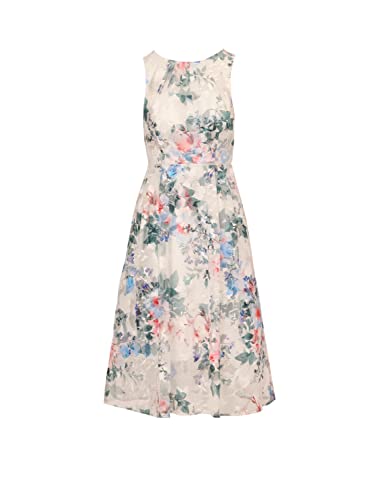 Image of Adrianna Papell Women's Floral Printed Veiled Dress
