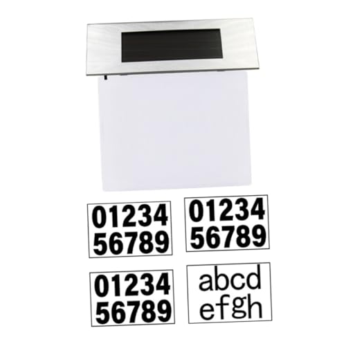 UKCOCO Plaque Numéro Maison Solaire LED Étanche pour Extérieur Éclairage Blanc Numéro Adresse Lumineux à Énergie Solaire Installation Facile pour Porte et Mur