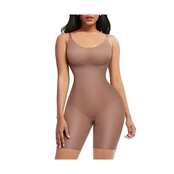 FeelinGirl-Womens-Seamless-Shapewear-Tummy-Control-Body-Shaper-Comfortable-for-Woemn-Under-Dress FeelinGirl Faja Shapewear Firm Control Butt Lifter Body Shaper Waist Shaper Bodysuit for Women Beige L