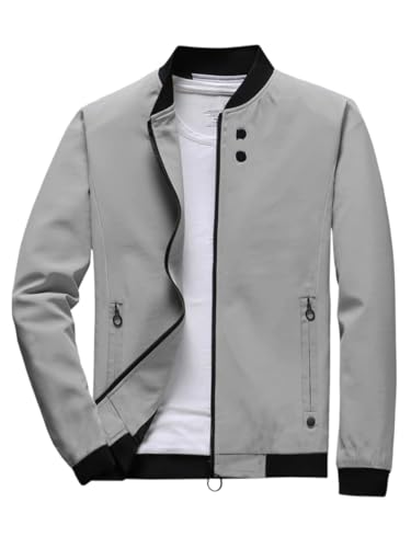Men's Slim Fit Sportswear Jacket Long Sleeve Regular Fit Men 1pc Zip Up Bomber Jacket