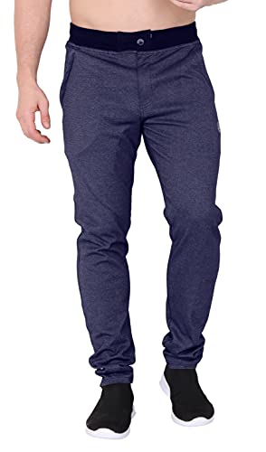 Image of Big Button Men's Cotton Slim Fit Trackpant with Front Button Open