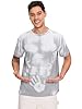 Unisex Adult Color Changing Short Sleeve T-Shirts Men and Women Heat Reactive Novelty Top Tees, Grey to White, 3XL #1
