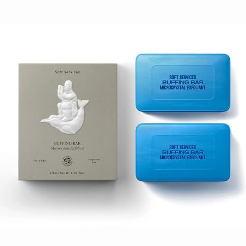 JIGME CALA SOFT.SERVICESS Buffing Bar Microcrystal Exfoliating Body Bar for KP and Ingrown Hair (2 pack 7.5 oz)