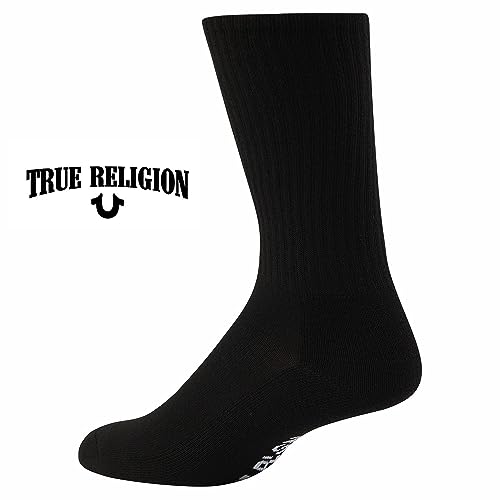 True Religion Mens 8 Pairs Crew Socks for Men Premium Athletic Men's Socks, Shoe Size 8-122