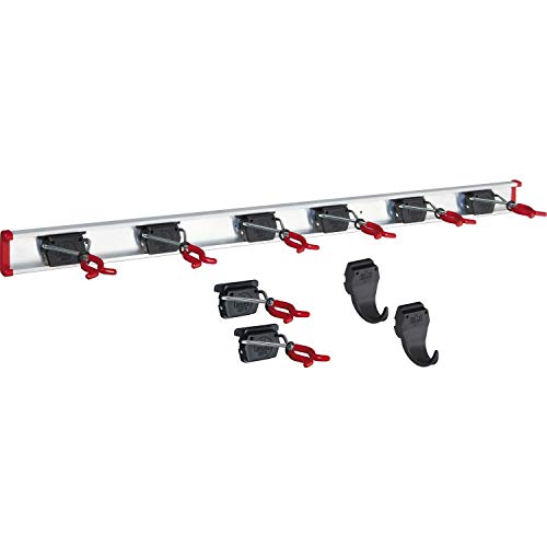 Bruns Gerätehalter Schiene 100 cm mit 8 Haltern + 2 Haken extra für Garten Geräte Werkstatt Besen Bruns Gerätehalter Schiene 100 cm mit 8 Haltern + 2 Haken extra für Garten Geräte Werkstatt Besen