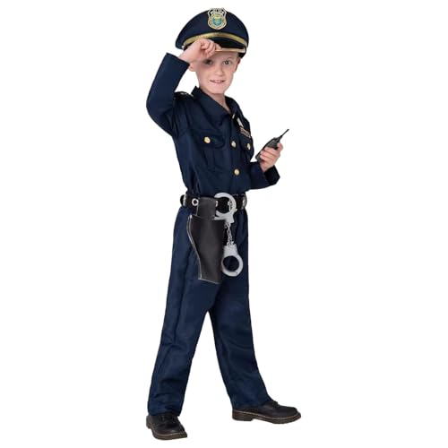 Disfraz de cosplay infantil, ropa de cosplay policial, trajes de juego de rol de policía, para niños, fiesta de Halloween, carnaval, escuela, espectáculo y reunión festiva