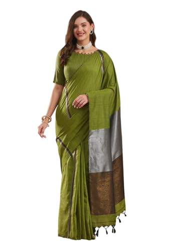 Image of Women's Banarasi Silk With Jacquard Print Saree With Blouse