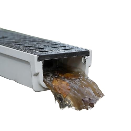 Canal de desagüe de acero inoxidable de 100x30cm ideal para el drenaje de patios exteriores