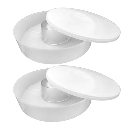 Aukbeefun 2 Pcs Rapid Round Bee Feeder White Bee Hive Top Feeder Professional Beekeeping Equipment