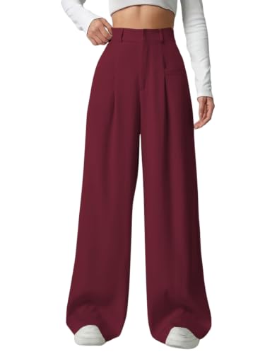 Image of GRECIILOOKS Trousers for Woman | Womens High Rise High Waist Flared Korean Style | Formal Pant for Women Office Wear| Track Pants for Womans Elegant for College & Events (Available in Plus Size)