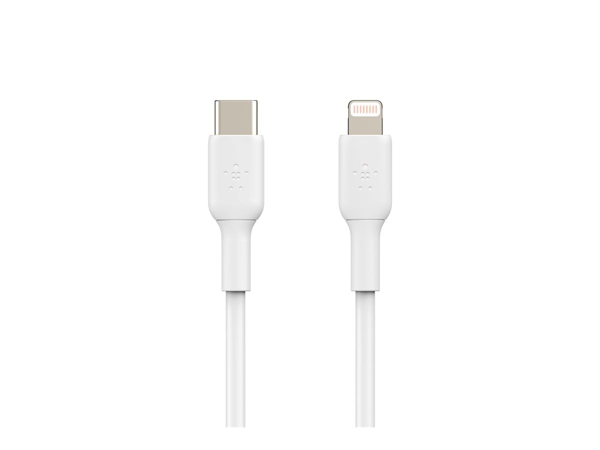 Belkin USB-C - Lightning Kablosu (Hızlı Şarj Kablosu) Hızlı Şarj MFi Sertifikalı USB-C Kablosu (Beyaz, 1 m)