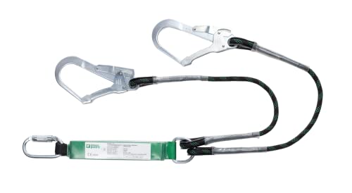 COVERGUARD Longe double à absorbeur corde tressée avec 2 connecteurs acier ouverture 50mm FAGUS - EN355 1,3m - Equipement antichute