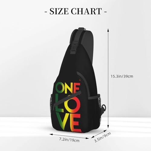 Bolso cruzado One Love Rasta jamaicano ajustable para hiking miniatura 3