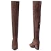 Mtzyoa Over The Knee Boots for Women Coffee Brownish Size 8 Wedge Heel Thigh High Suede OTK Long Winter Fall Block Casual Above Knee Ladies
