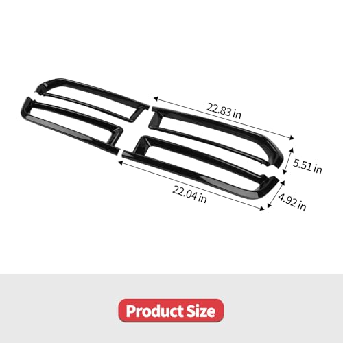 Image of Jimen Compatible with Dodge Durango 2014-2020, 4PCS Front Grill Cover Grille Overlay Trim (Carbon Fiber)