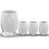 MEL'S FAMILY STORE - Stemless Wine Glasses, Set of 4 with Free Bottle Stopper-Reusable and...
