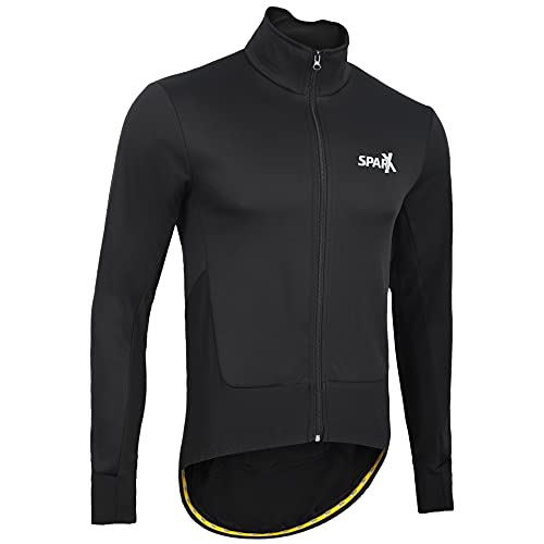 Sparx Cycling Jacket Winter Softshell Cycling Jackets Windproof Thermal Cycling Jacket for Men (Black, Small)
