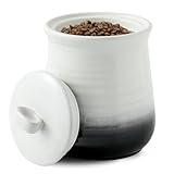 Hasense Food Storage Jar with Ceramic Airtight Lid, Porcelain Coffee Canister for Ground Coffee, Large Storage Container for Dog Food, Flour, Sugar, Cookies and More, 88 OZ, Gradient Black