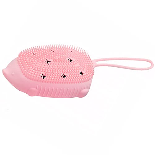 TOVINANNA Cepillo De Baño De Silicona Masaje Cepillo De Baño Para Bañarse Toallero De Mano Cepillo Corporal Portátil Explotar Cuerpo Limpieza Para Arriba Depuración Accesorios De Baño Rosa