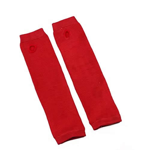 Image of Women's Long Knitted Fingerless Gloves Thumbhole Stretch Arm Warmers | Stretchy soft knitted arm warmers for women, comfortable thumbhole design, ideal daily winter hand sleeve accessories