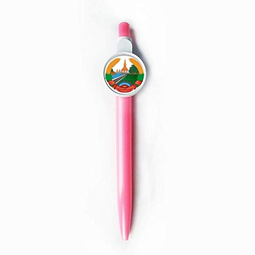 Stylo Laos Asia rétractable bleu, cadeau idéal pour passionnés d'Asie