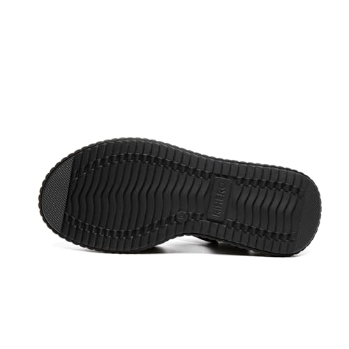 Rihero Women's Comfortable Platform Sport Sandals Open Toe Soft Adjustable Summer Beach Wedge Sandals3