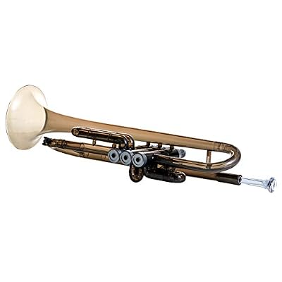 PAMPET Professional Plastic Bb Trumpet Transparent Standard Trumpet Set with 3C Mouthpiece 7C Mouthpiece Bb Trumpets Black