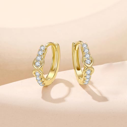 Image of BISAER Silver Huggie Hoop Earrings for Women, 925 Sterling Silver Post Star Small Hoop Earrings Hypoallergenic Lightweight Everyday Jewelry Gift Cute