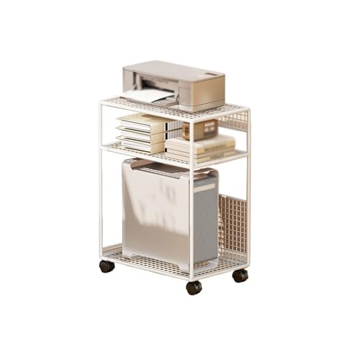 Chariot informatique Support de tour PC Support de placement multicouche domestique Support de processeur mobile avec roulettes verrouillables adapté au boîtier PC de jeu sur tapis de sol Support PC p