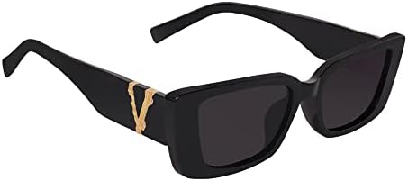 Dervin UV400 Protection Cat-Eye Retro Sunglasses for Women, Black, M