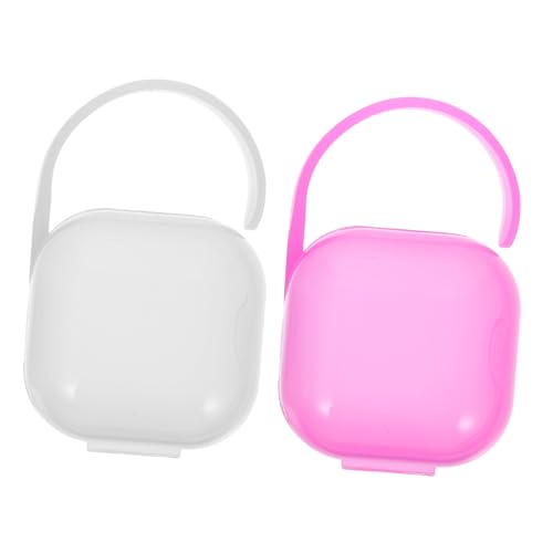 Toddmomy Pacifier Holder Case for Storage 2pcs Set Pp Material Baby Pacifier Container Safe Portable