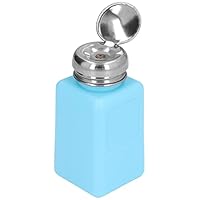 200 Ml Pressetyp Lösungsmittelspender ESD sichere Antistatische Quadratische Flasche ESD sichere Spenderflasche Flüssigkeitsspender mit Edelstahldeckel(Blau)