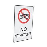 Ipetboom Warnschild Straßenverkehr Metall Warnhinweis Kein Motorrad Verbotsschild Sicherheitszeichen für Straße Außenbereich Langlebig Robust