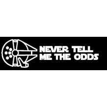 LLI Never Tell Me The Odds | Decal Vinyl Sticker | Cars Trucks Walls Laptop | White | 5.5 x 1.7 in | LLI1310