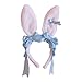 Fascia Lolita fascia in peluche orecchie coniglietto capelli cerchio dolce grande fiocco bandana
