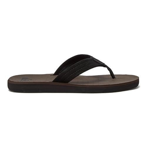Image of Quiksilver Carver Suede Flip Flops for Men, Arch Support Athletic Mens Sandals, Thong Mens Slides